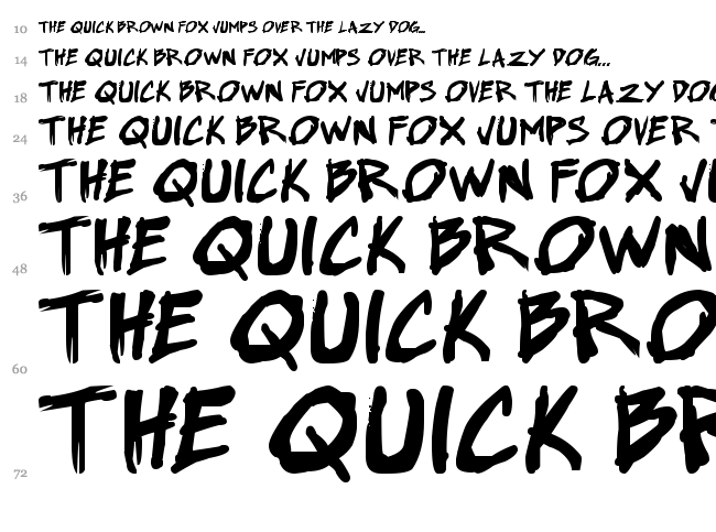 Webcomic Bros font waterfall